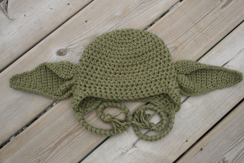 Yoda Inspired Hat Crochet Pattern Newborn Toddler Child Adult image 4
