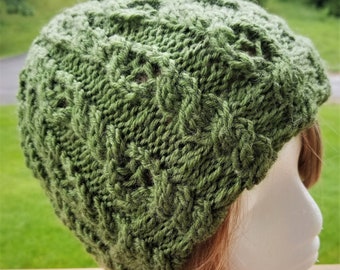 Cables and Lace; A Knitted Hat Pattern