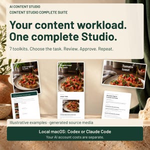 AI Content Studio Bundle: 7 Creator Toolkits for Codex or Claude Code