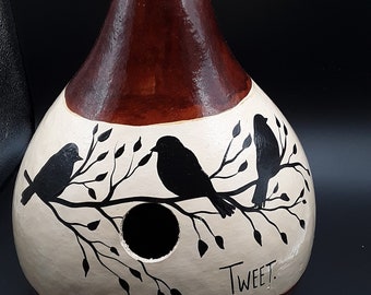 Hand Painted "Tweet" Gourd Birdhouse