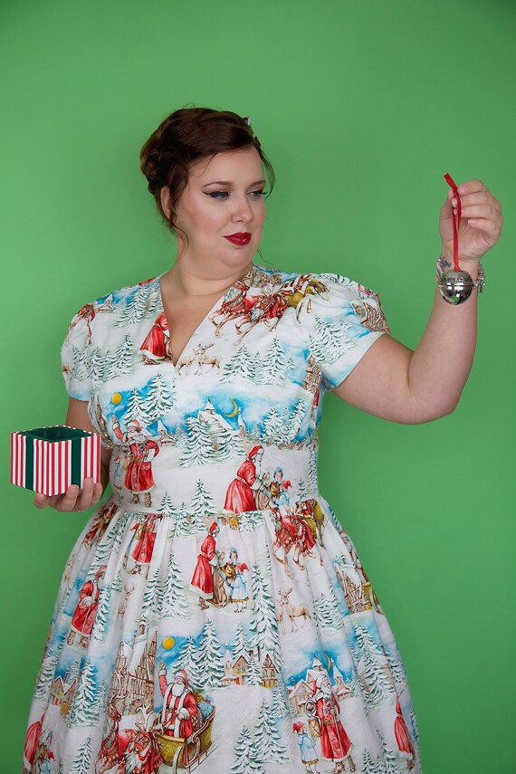 vintage christmas dress plus size
