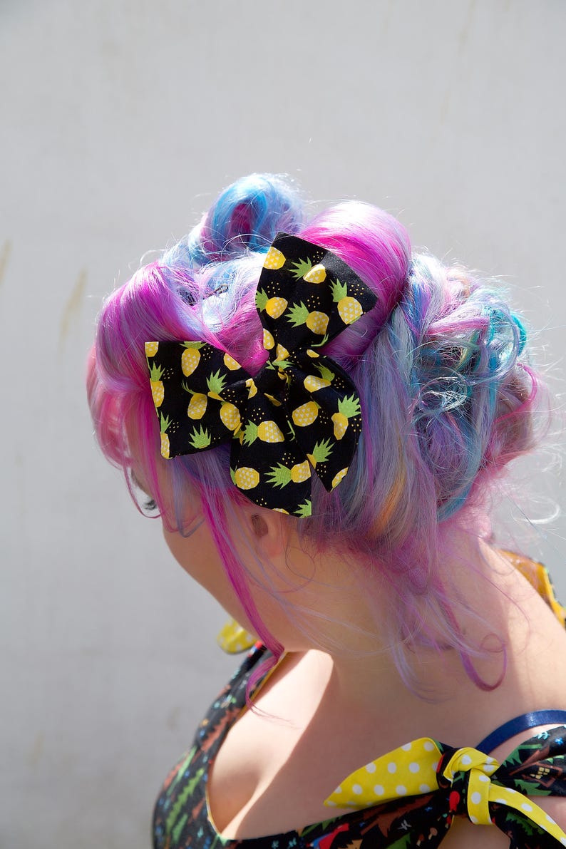 Large Pineapple Hair Bow JoJo Bow Pineapple Pineapples Bow Etsy