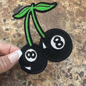 Cherry 8 Ball Patch Embroidered Iron-on