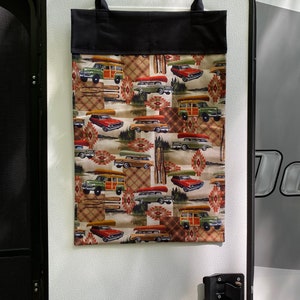 Camper Door Curtain--Gone Camping--RV Door Shade--Trailer Door Shade