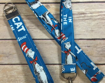 Lanyard and Wristlet Key Fob--Cat in the Hat--Dr. Seuss