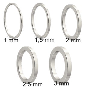solid silver ring in desired width (Sterling silver 925) - Stacking ring - Partner ring - Wedding ring