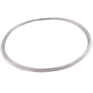 Stainless steel necklace high quality goldsmith work from Germany - high quality silver plated - 30-row chain