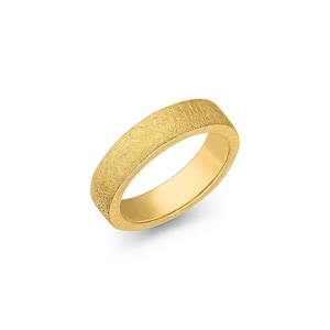 solid silver ring 5,5 mm wide (Sterling Silver 925, goldplated) matted