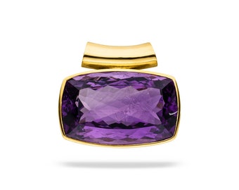 Amethyst Anhänger 64,3 ct. (Gelbgold 585) Spitzenqualität