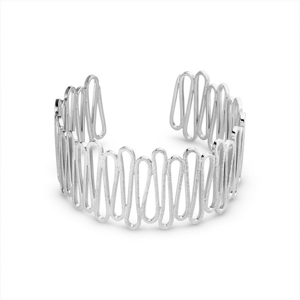 bracciale in argento filigrana lavorazione orafa - bracciale fatto a mano in argento 925 opaco (Sterling Silver) braccialetto fatto a mano