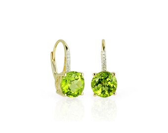 Ohrhänger Peridot mit Brillanten (Gelbgold 585)