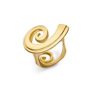 Silverring &quot;Spiral&quot; (Sterling silver 925 gold plated) Spiral Ring large version