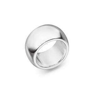 solid silver ring goldsmith work - 14 mm wide (Sterling Silver 925) ladies ring men&#39;s ring