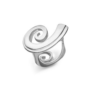 925 Sterling Silver large Spiral Ring - Ring with two Spirals in Goldsmith Quality - large version