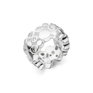 solid silver ring goldsmith work with zirconia (sterling silver 925)