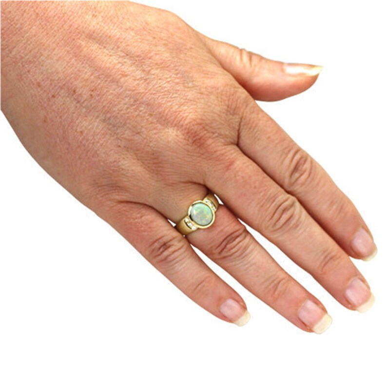 Opal Ring 1,56 ct. mit Diamanten Gelbgold 585 mit Wert-Expertise Bild 2