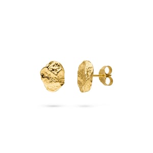 Silver Nugget Stud Earrings (Sterling Silver 925, goldplated) Silver Nuggets