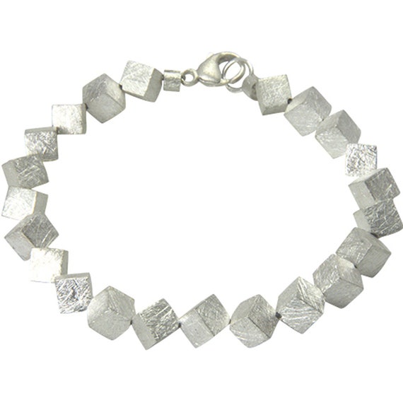 Silver Bracelet cubes 6 Mm sterling Silver 925 Goldsmith Work From Germany  - Etsy