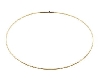 NEUHEIT: Elastic Omegareif in Spitzenqualität (Gelbgold 585) Halsreif Spirale Collier Goldreif