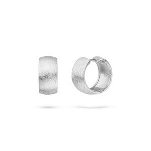 Silver Creoles Jewellery (Sterling Silver 925) Folding Creoles - matt - Ladies Earrings