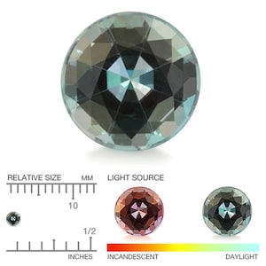 natural alexandrite with color change - 2,4 mm diameter - 0,06 carat - with value expertise
