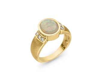 Opal Ring 1,56 ct. mit Diamanten (Gelbgold 585) mit Wert-Expertise