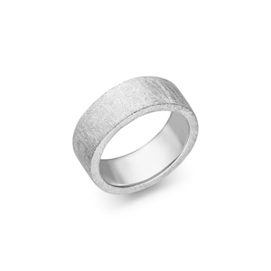 solid silver ring 8 mm wide (Sterling Silver 925) matted