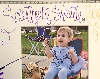 Mardi Gras Gift and Decoration | Southern Sweetie Cajun Cutie Bayou Baby, A Hand-Lettered 8x10 Photo Mat