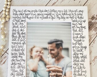 Gift for Stepdad, A Hand-lettered Mat with ANY Song Lyrics, Custom Song Lyrics Wall Art, Father's Day Gift from Stepdaughter, Bonus Dad Gift