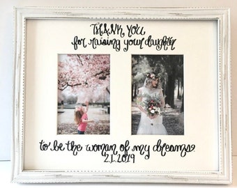 Father of Bride Gift from Daughter, Thank You for Raising the Woman of My Dreams, Mother of the Groom Gift from Bride, Parents Wedding Gift