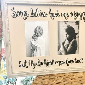 Baby Gift for Lesbian Moms, LGBTQ Nursery, Two Mommies Photo Gift, Double Photo Mat for New Moms, 2 Moms Baby Shower Gift, Mother's Day Gift