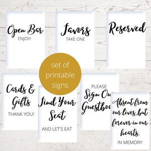 Set of Printable Wedding Signs, Wedding Signs, Wedding Sayings, Wedding ...