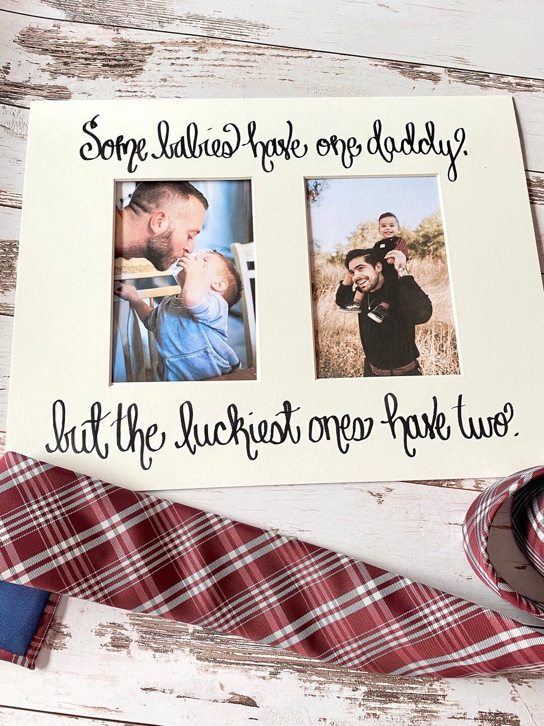 First Father's Day Gift for Gay Dads, Two Dads Photo Gift, Double Photo Mat for Two Moms, LGBTQ