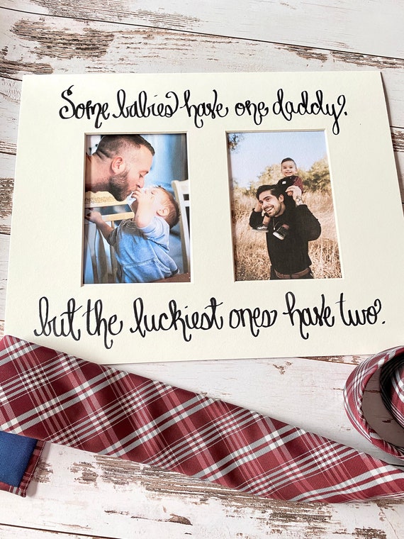 First Father's Day Gift for Gay Dads, Two Dads Photo Gift, Double Photo Mat for Two Moms, LGBTQ Nursery Wall Art, Baby Shower Gift