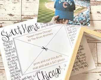 Sweet Home Chicago Gift for Grooms, Father's Day Gift from Daughter, Moving Gift Chicago, Gift for Newlyweds, First Anniversary Gift, PDF