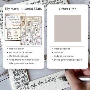 Custom Double Photo Mat - Personalized Hand Lettered Frame Keepsake for Weddings, Birthdays, or Anniversaries afbeelding 6