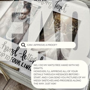 Custom Double Photo Mat - Personalized Hand Lettered Frame Keepsake for Weddings, Birthdays, or Anniversaries afbeelding 3
