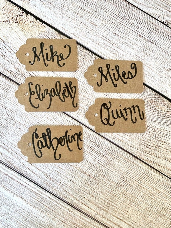 Personalized Name Tags, Wedding Kraft Tags, Gift Name Cards