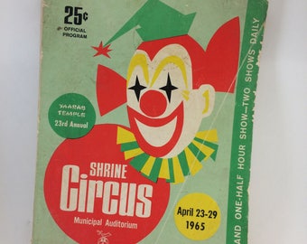 Cyrk Shriners Świątynia Yaarab Atlanta Georgia reklama vintage Clyde Bros Circus program żółte strony styl biznes stara Atlanta historia