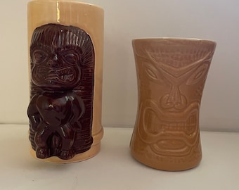 Vintage Hawaiian Tiki Mugs: Kauai Resort & Waikiki Al Harrington