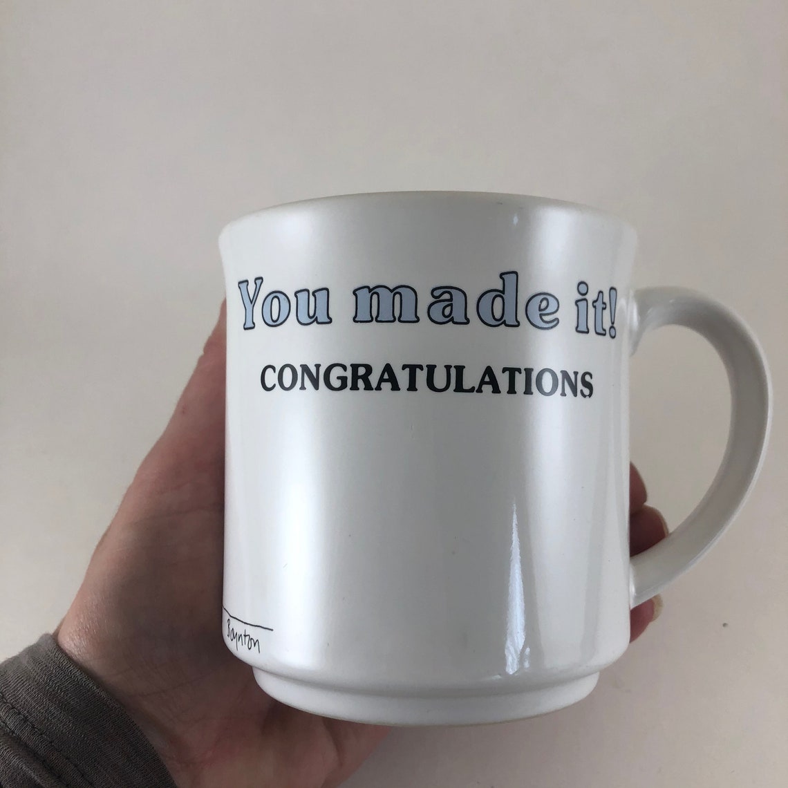 Boynton mug Dog climbing to bone congratulations You Made it | Etsy