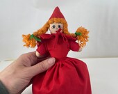 Little red riding hood wolf grandma flip cloth doll rag doll fairytale storybook characters plush vintage toy under skirt faces topsy turvy