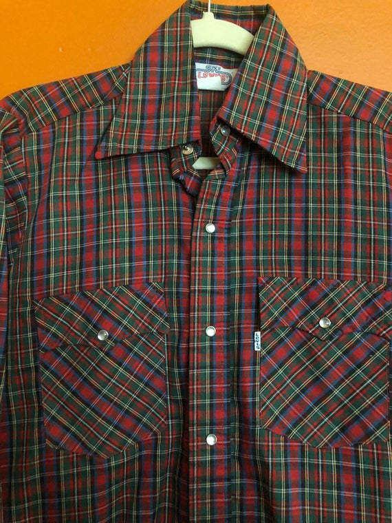 Vintage Levis Plaid Shirt L/S Green Red 70s 80s Like New - Etsy Israel