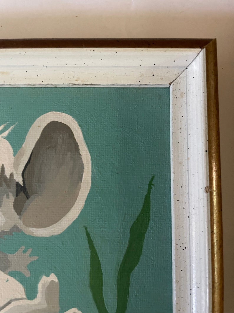 peinture PBN vintage par numéro souris blanches amanites champignons de jardin rongeurs mignons jardin manigances amusantes décoration de chambre d'enfant des années 60 mignon pop art image 7