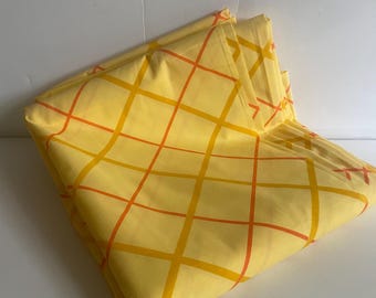 Vintage bed sheet yellow orange  pattern like new JC Penney bedroom double bed