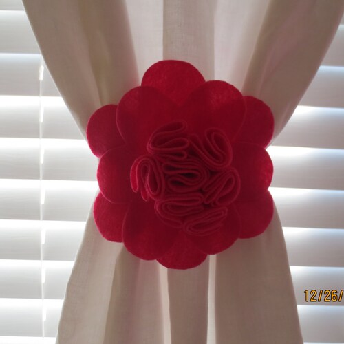 window treatement hand crochet linen curtain holders Curtain tie back custom made tiebacks living room curtain decor choose your color