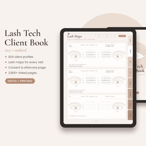 Lash Tech Client Record Book 2027 | Digital Eyelash Map, Consent Form & Appointment Planner GoodNotes