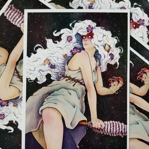 Witch &quot;Holda&quot; Art Print | Witchy | Witchcraft | Broomstick | Winter
