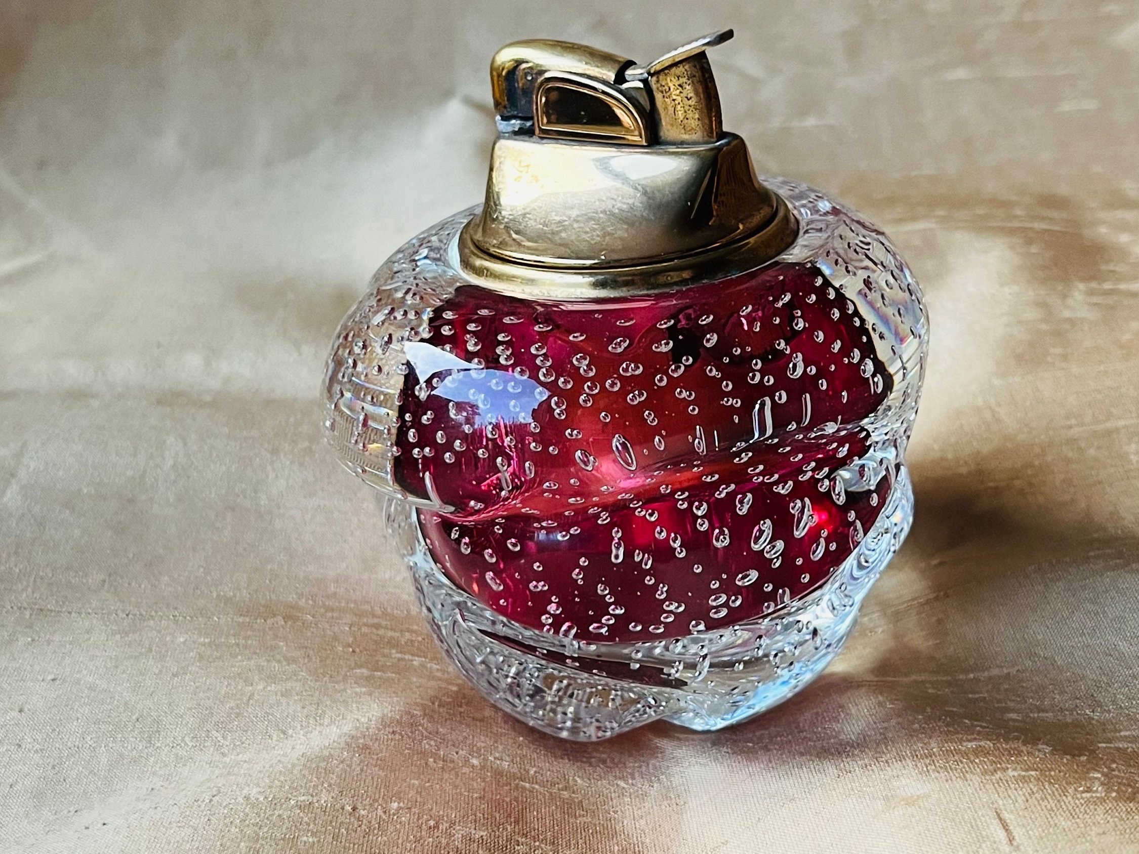 1950's Murano Controlled Bubble, Cranberry Glass, Including an