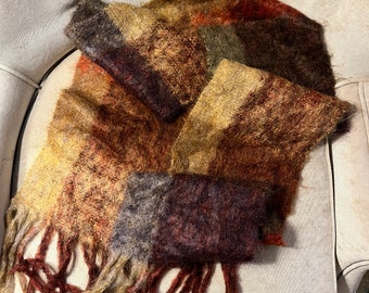 Vintage Mohair Scarf,Mulhticolor Mohair Scarf,Winyer Mohair Scarf,Mohair Dress Scarf